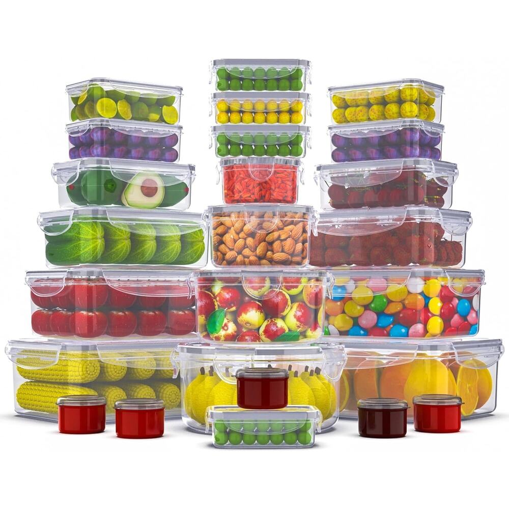 50-Piece Airtight Food Storage Container Set BPA-Free Plastic